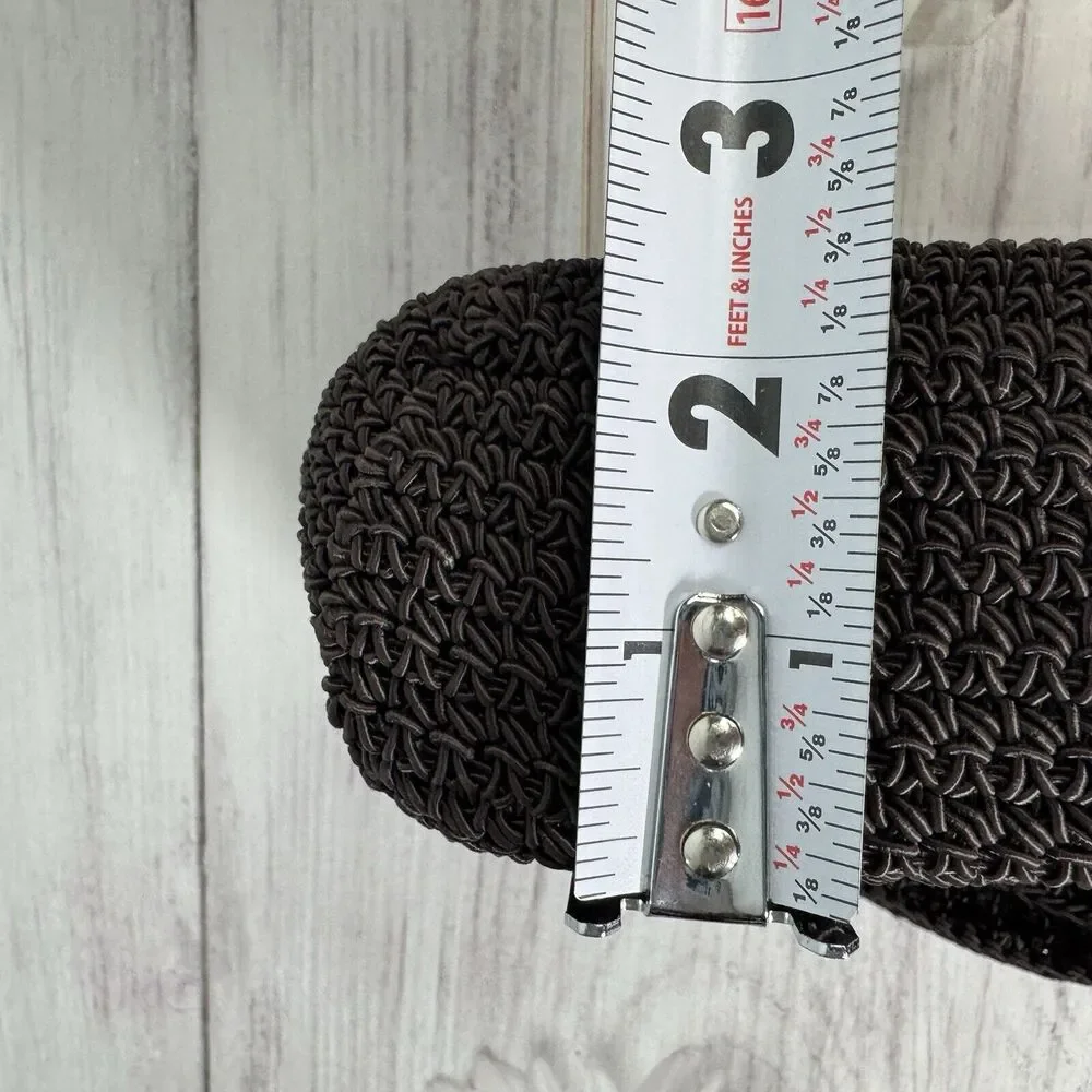 Crochet Woven Boho Purse Shoulder‎ Bag Crossbody Purse Flap Brown Casual Small
